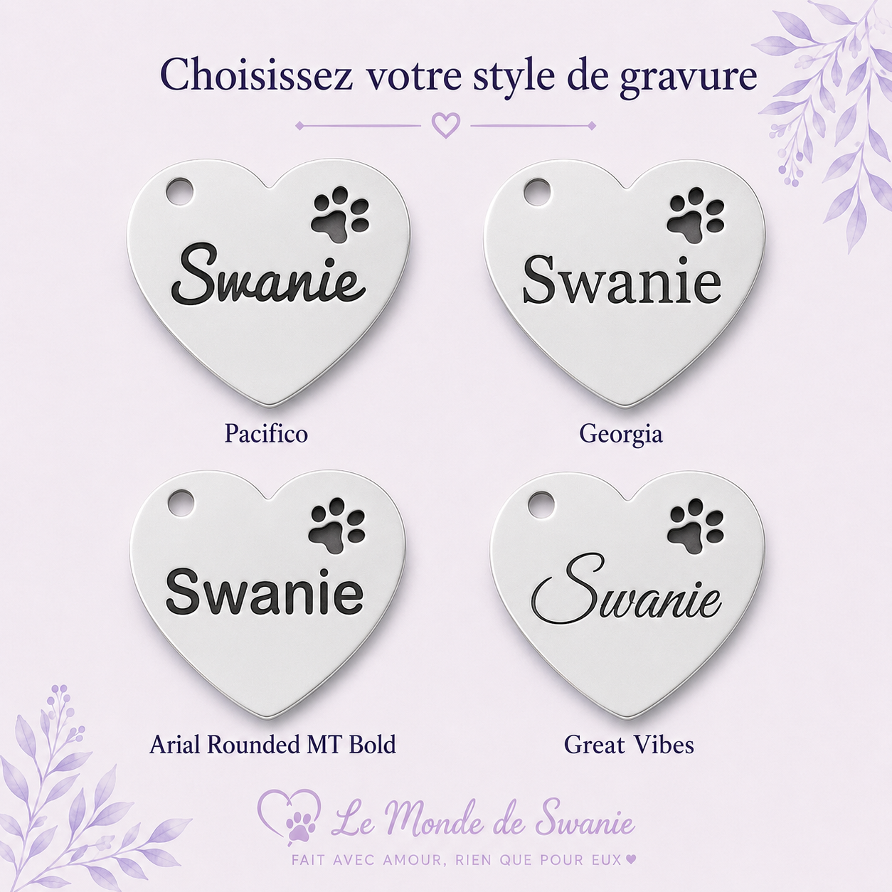 Médaille coeur empreinte personnalisable pour collier – Image 7