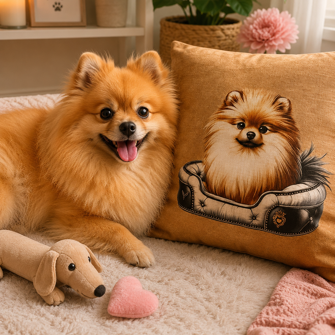 Housse de coussin Spitz Pomeranian "Suzie" – Image 2