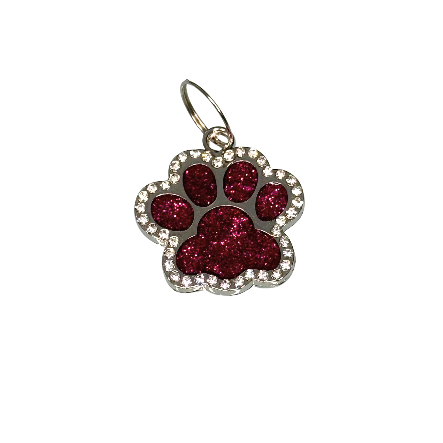Médaille patte de chien à strass personnalisable pour collier – Image 2