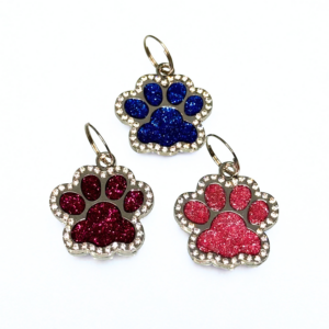 Médaille patte de chien à strass personnalisable pour collier