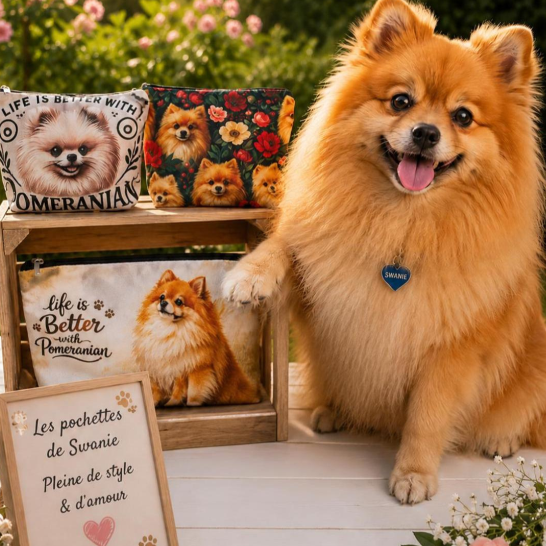 Pochette trousse Pomeranian Spitz "Chipie" – Image 3
