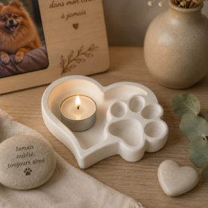 Mémorial souvenir cœur support pour bougie